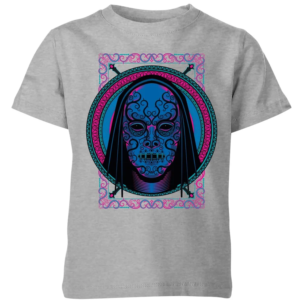 Harry Potter Neon Death Eater Mask Kinder T-shirt - Grijs - 98/104 (3-4 jaar) - Grijs Afbeelding 1