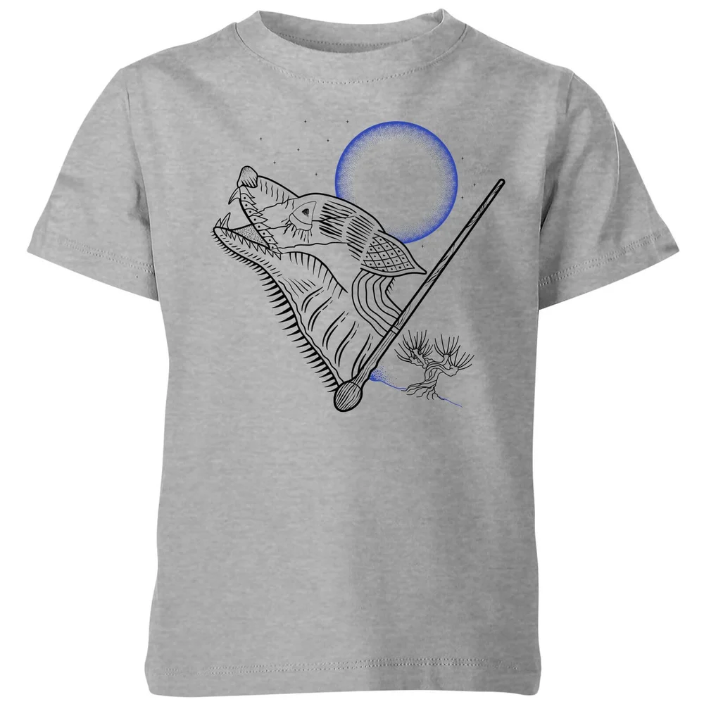 Harry Potter Werewolf Line Art Kinder T-shirt - Grijs - 98/104 (3-4 jaar) - Grijs Afbeelding 1