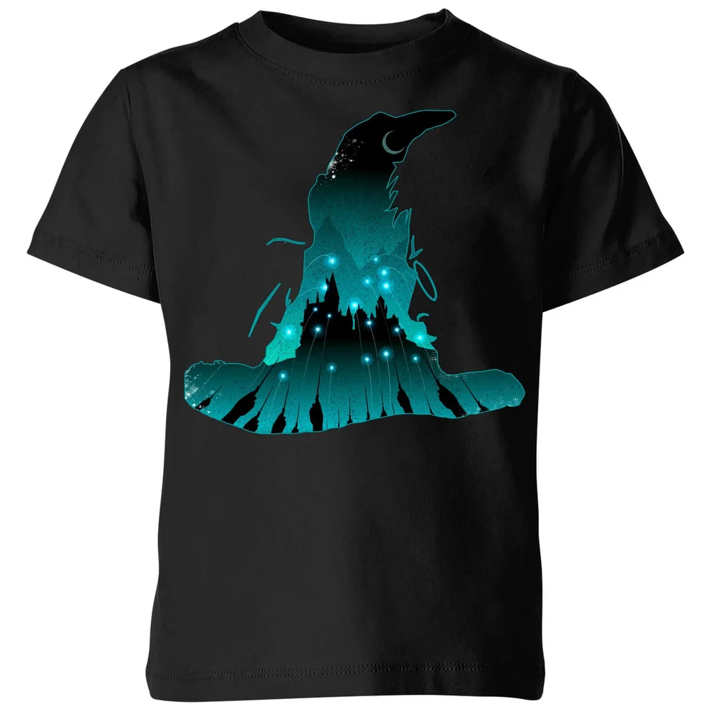 Harry Potter Hogwarts Silhouette Kinder T-shirt - Zwart - 98/104 (3-4 jaar) - Zwart Afbeelding 1