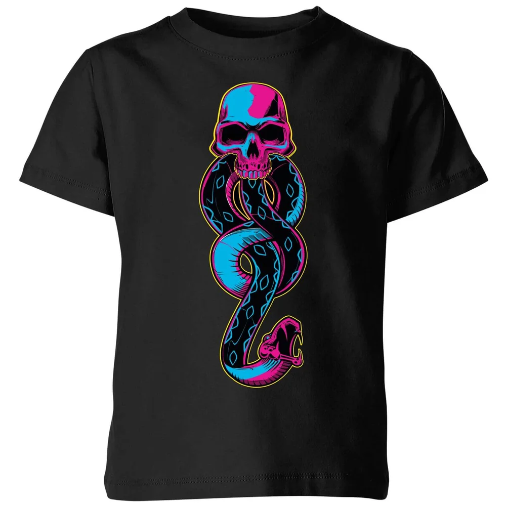 Harry Potter Neon Dark Mark Kinder T-shirt - Zwart - 98/104 (3-4 jaar) - Zwart Afbeelding 1