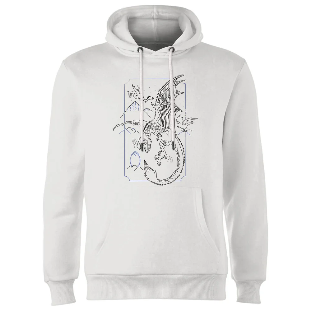 Harry Potter Dragon Line Art Hoodie - Wit - S - Wit Afbeelding 1