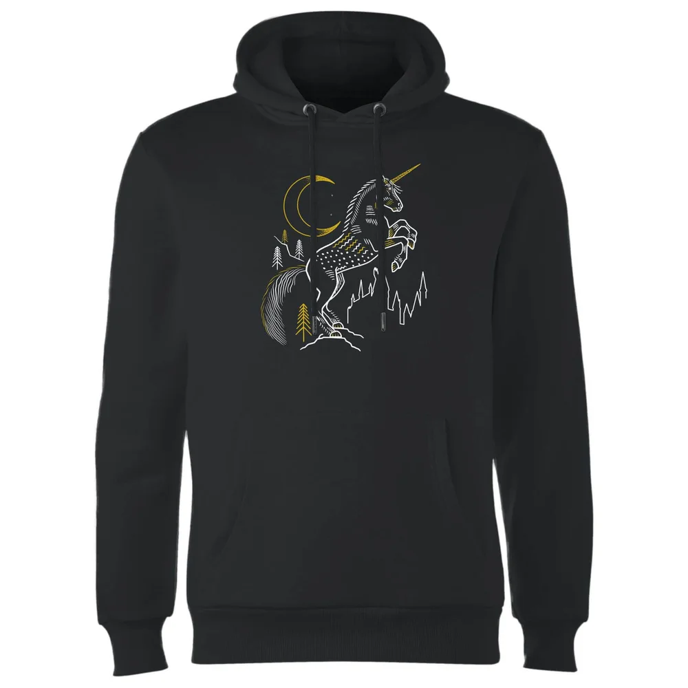 Harry Potter Unicorn Line Art Hoodie - Zwart - S - Zwart Afbeelding 1