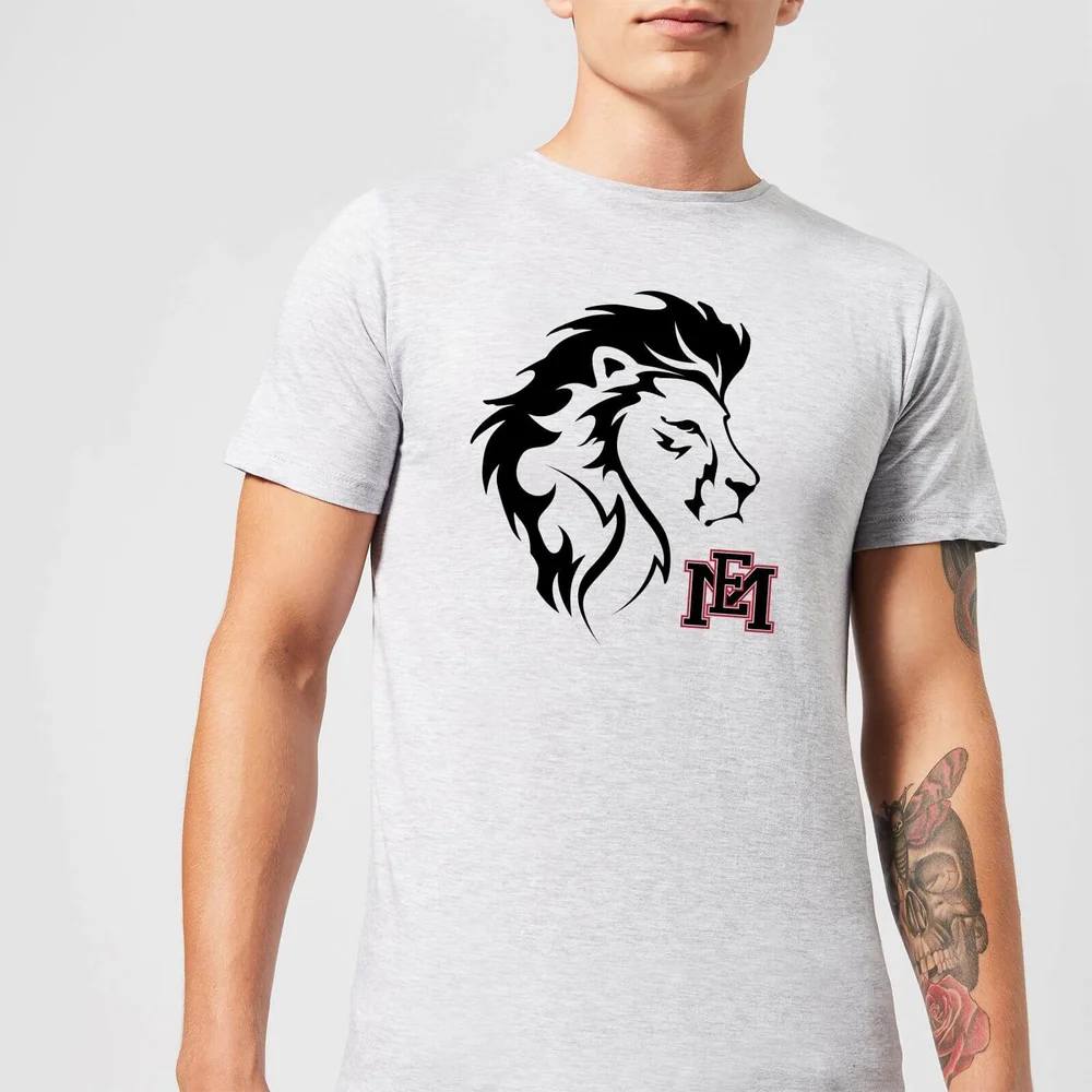 East Mississippi Community College Lion Head and Logo Men's T-Shirt - Grey - S Afbeelding 1