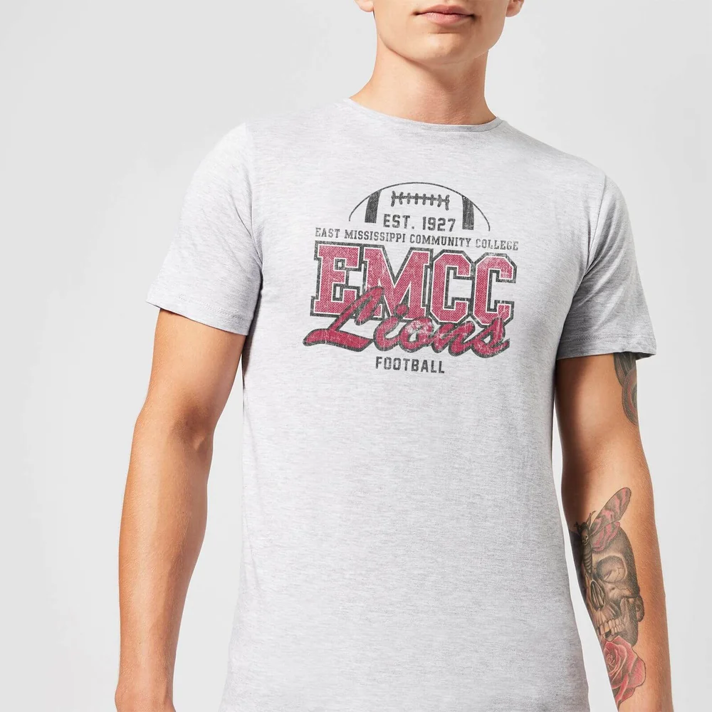 East Mississippi Community College Lions Distressed Men's T-Shirt - Grey - S Afbeelding 1