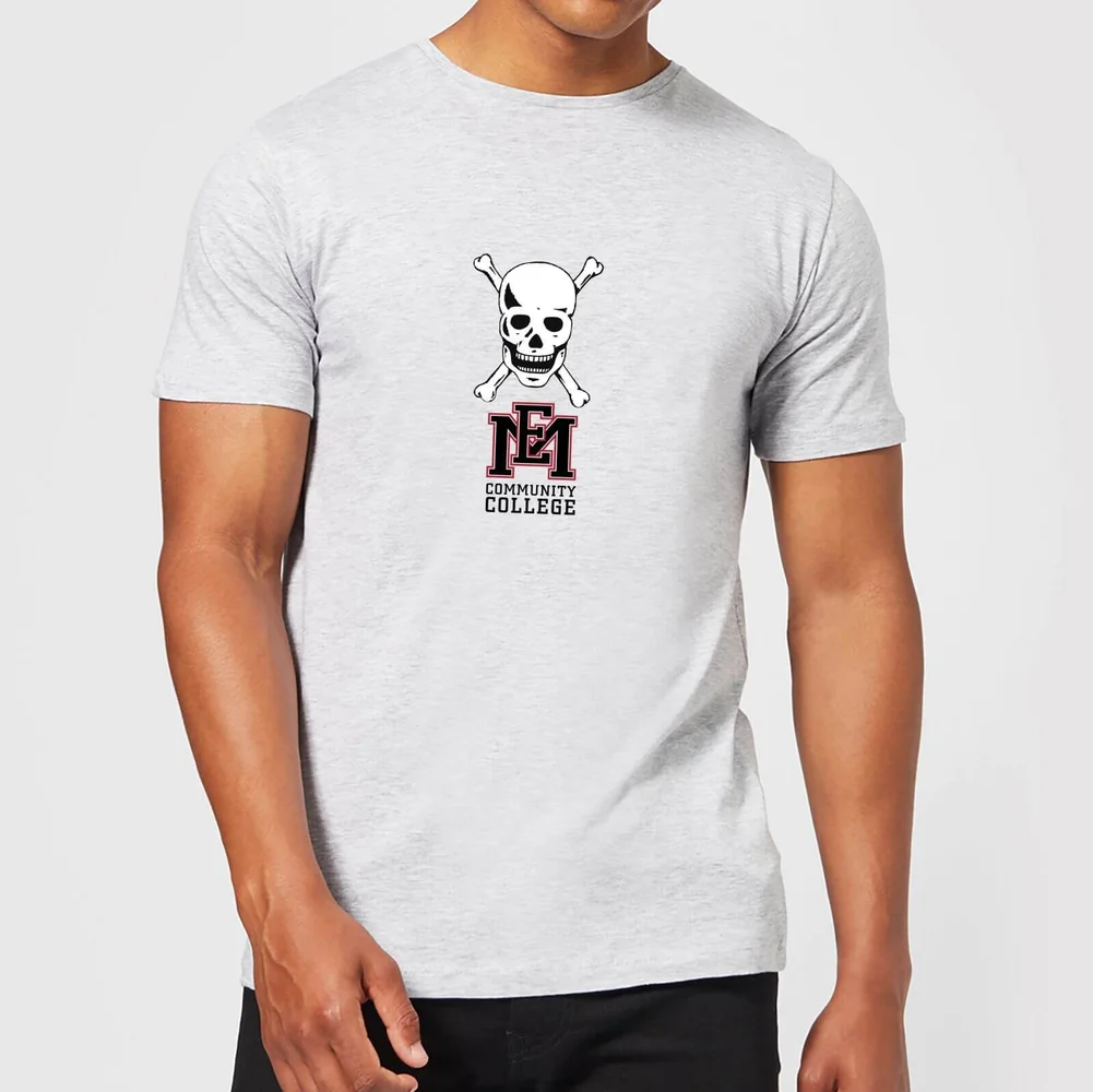 East Mississippi Community College Skull and Logo Men's T-Shirt - Grey - S Afbeelding 1