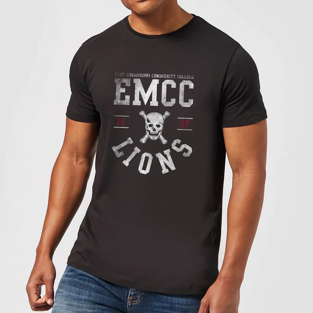East Mississippi Community College Lions Men's T-Shirt - Black - S Afbeelding 1