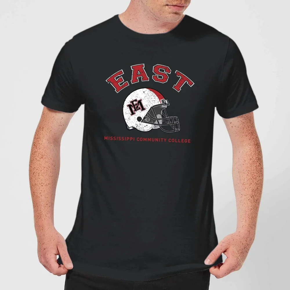 East Mississippi Community College Helmet Men's T-Shirt - Black - S Afbeelding 1