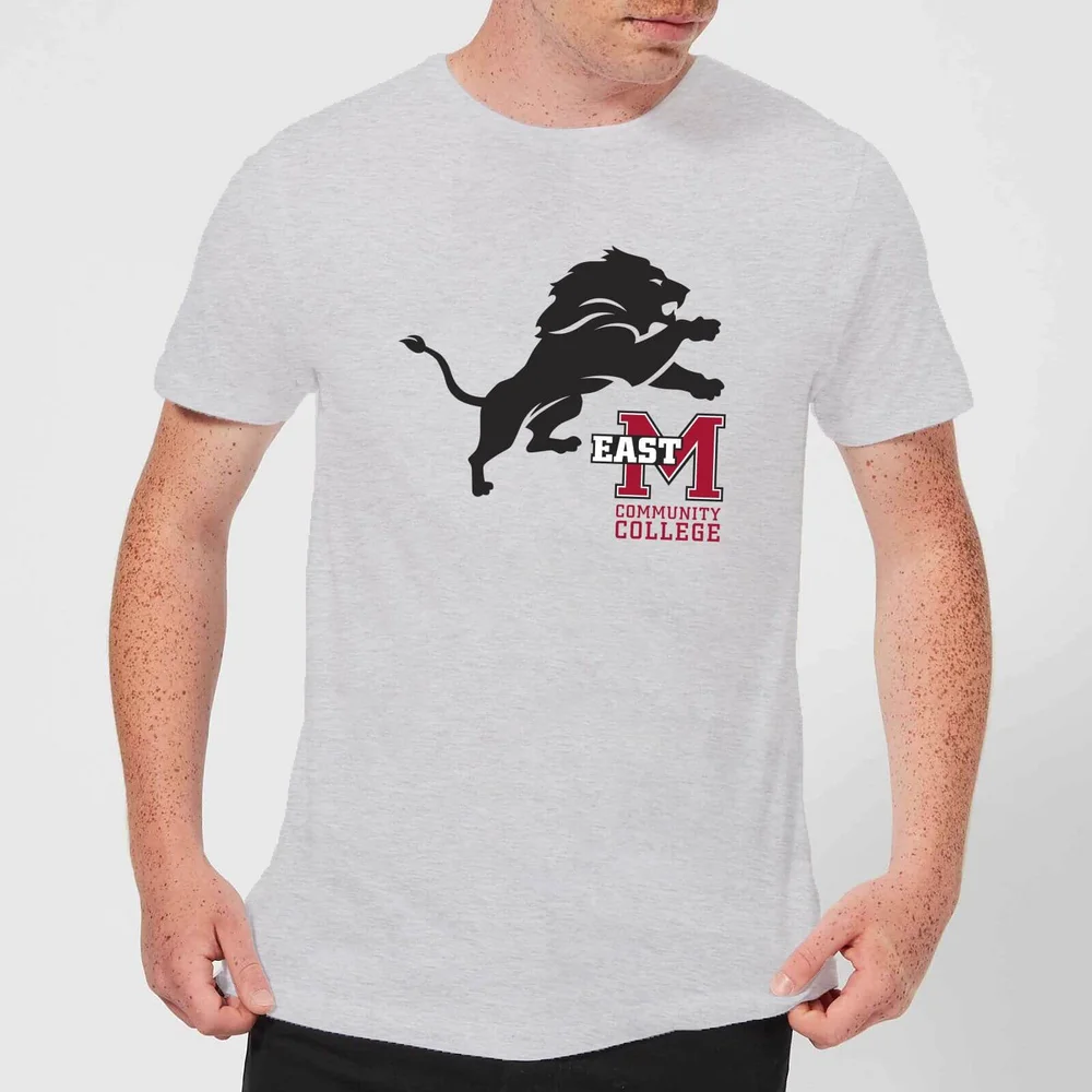 East Mississippi Community College Lion and Logo Men's T-Shirt - Grey - S Afbeelding 1