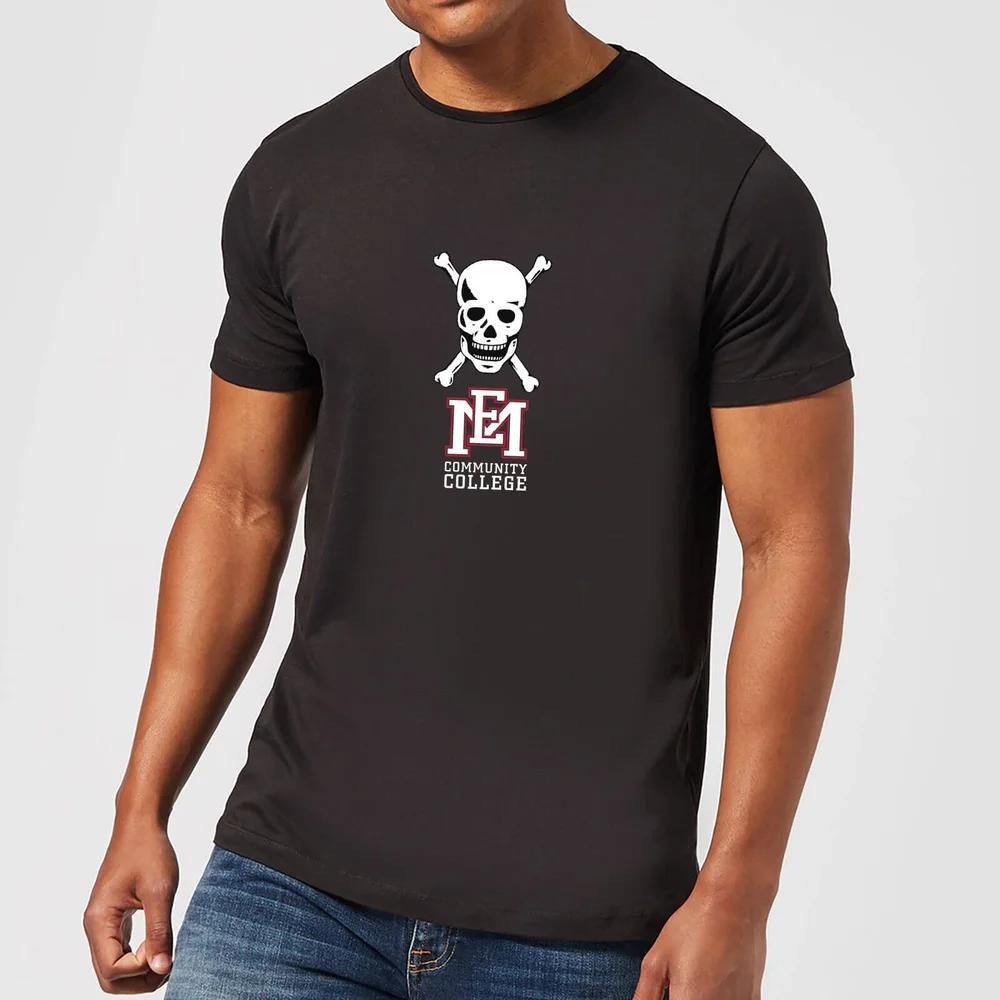 East Mississippi Community College Skull and Logo Men's T-Shirt - Black - S Afbeelding 1