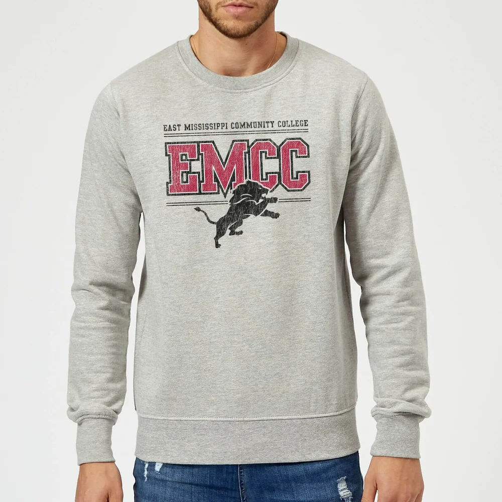 East Mississippi Community College Lions Distressed Sweatshirt - Grey - S - Grijs Afbeelding 1