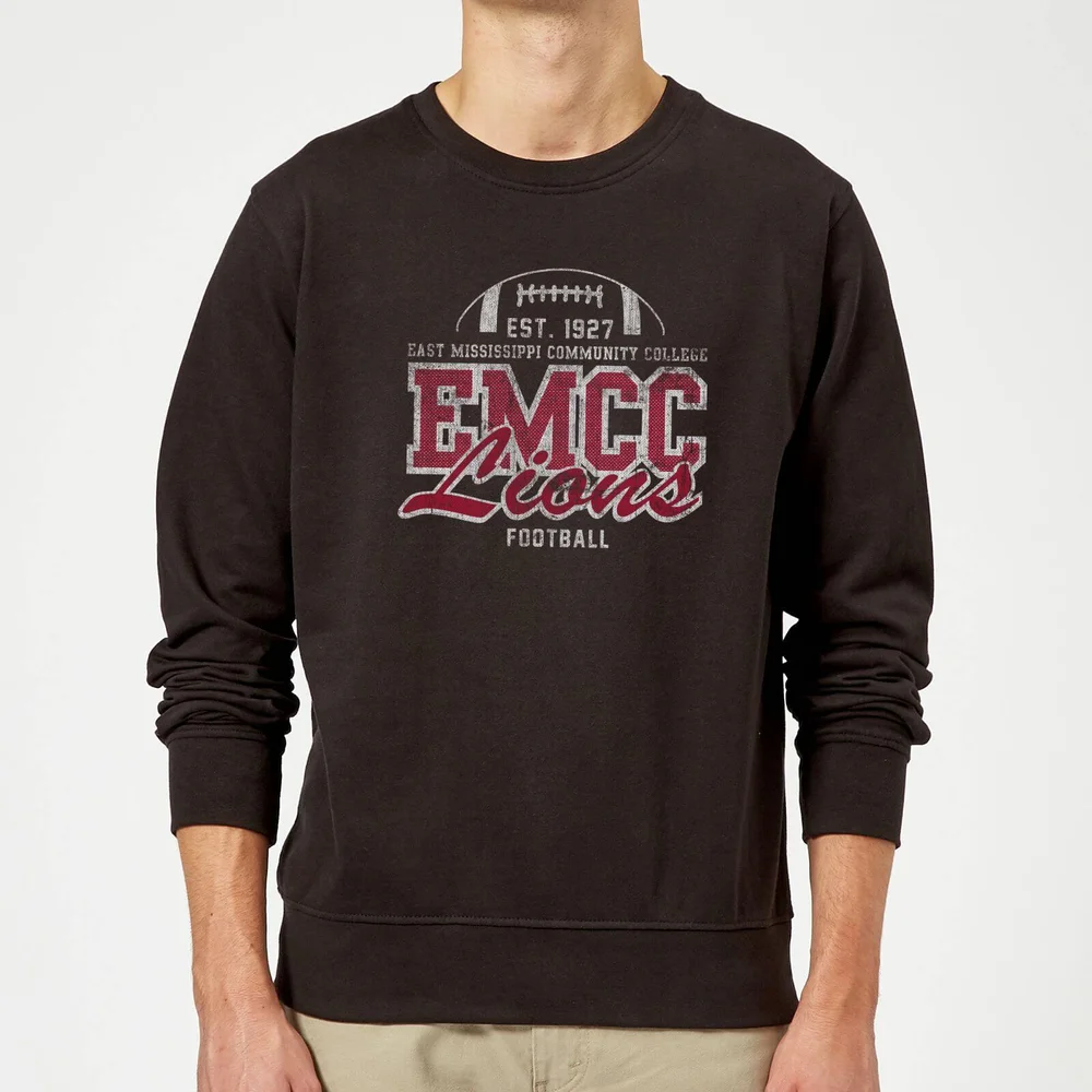 East Mississippi Community College Lions Distressed Sweatshirt - Black - S Afbeelding 1
