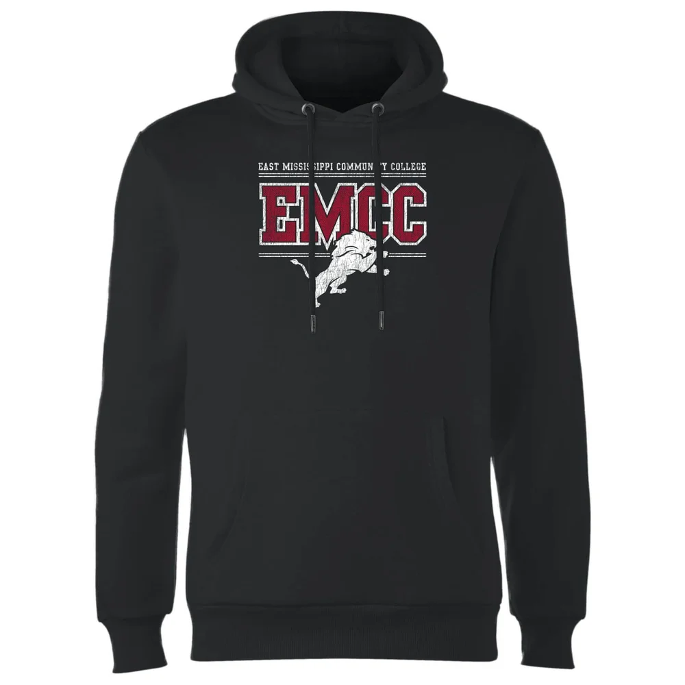 East Mississippi Community College Distressed Lion Hoodie - Black - S Afbeelding 1