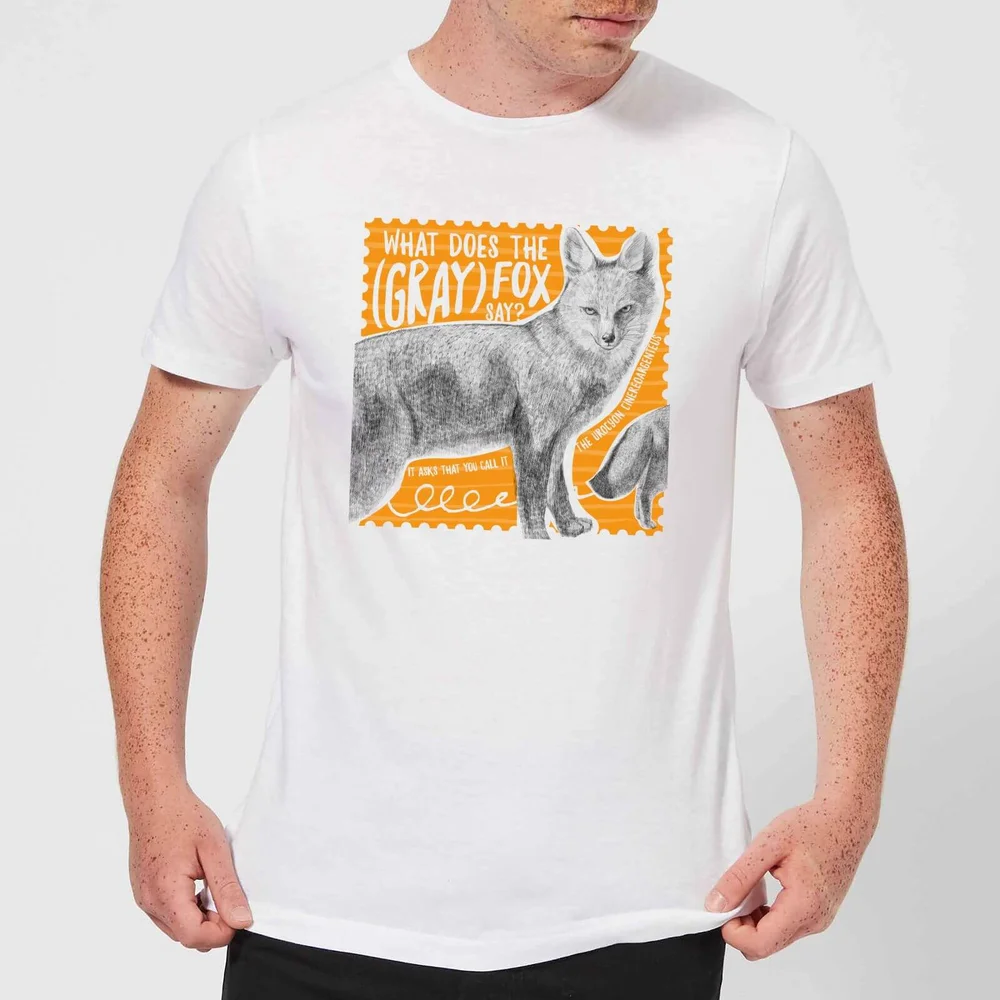 Natural History Museum What Does The Gray Fox Say? Men's T-Shirt - White - S - Wit Afbeelding 1
