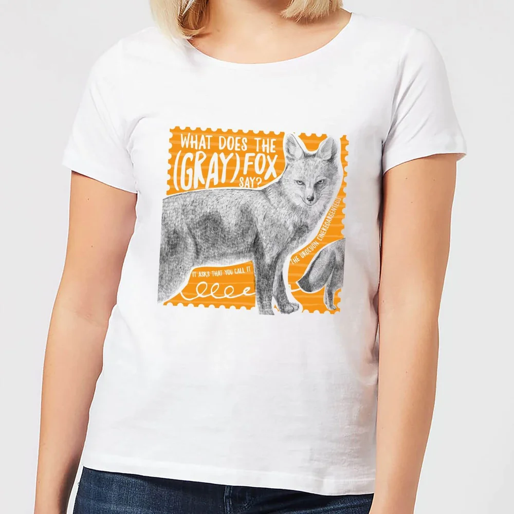 Natural History Museum What Does The Gray Fox Say? Women's T-Shirt - White - S - Wit Afbeelding 1