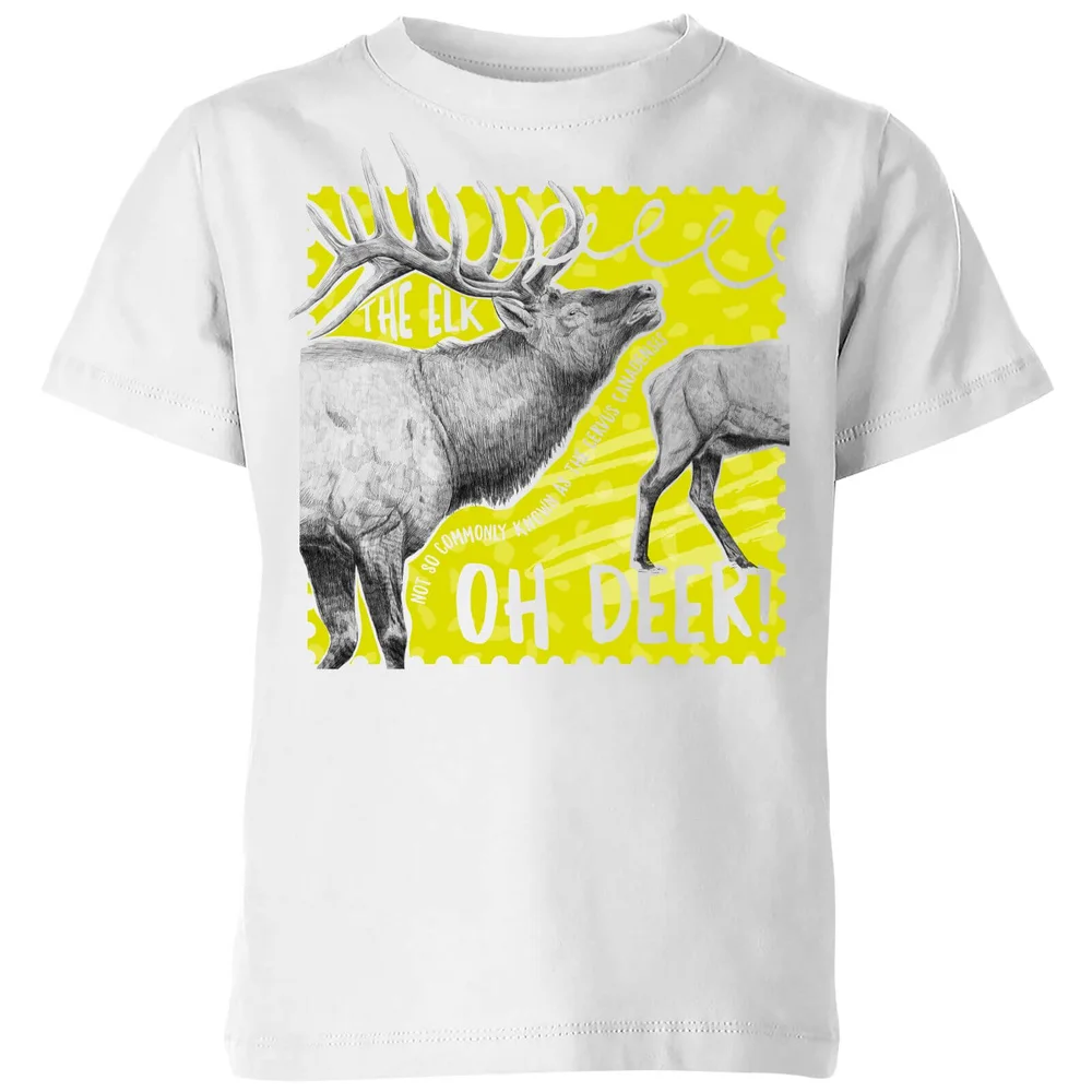 Natural History Museum Oh Deer Kids' T-Shirt - White - 98/104 (3-4 jaar) - Wit Afbeelding 1