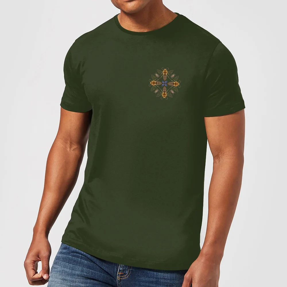 Natural History Museum Bees Men's T-Shirt - Forest Green - S - Forest Green Afbeelding 1