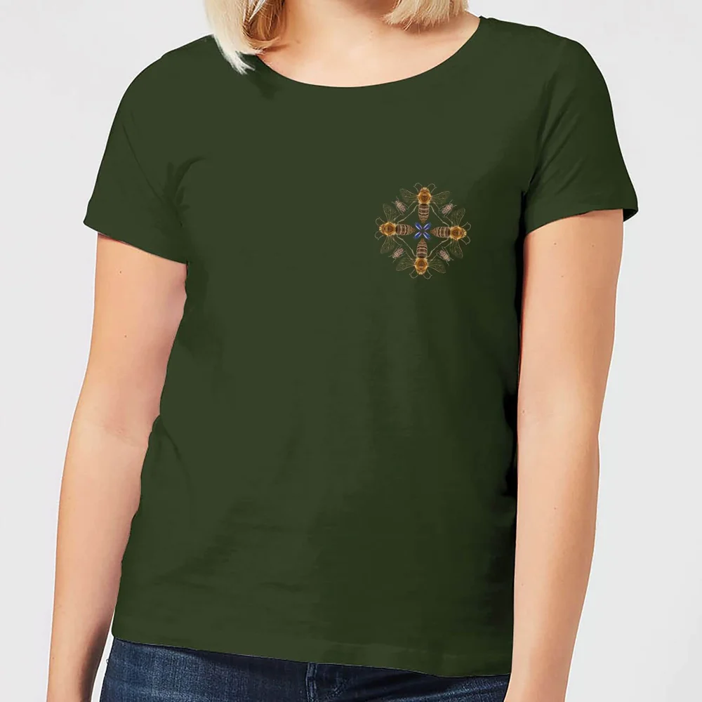 Natural History Museum Bees Women's T-Shirt - Forest Green - S - Forest Green Afbeelding 1