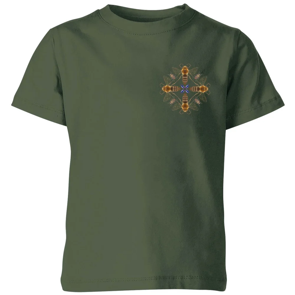 Natural History Museum Bees Kids' T-Shirt - Forest Green - 98/104 (3-4 jaar) - Forest Green Afbeelding 1