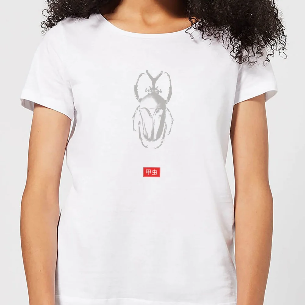 Natural History Museum Beetle Fashion Print Women's T-Shirt - White - S - Wit Afbeelding 1