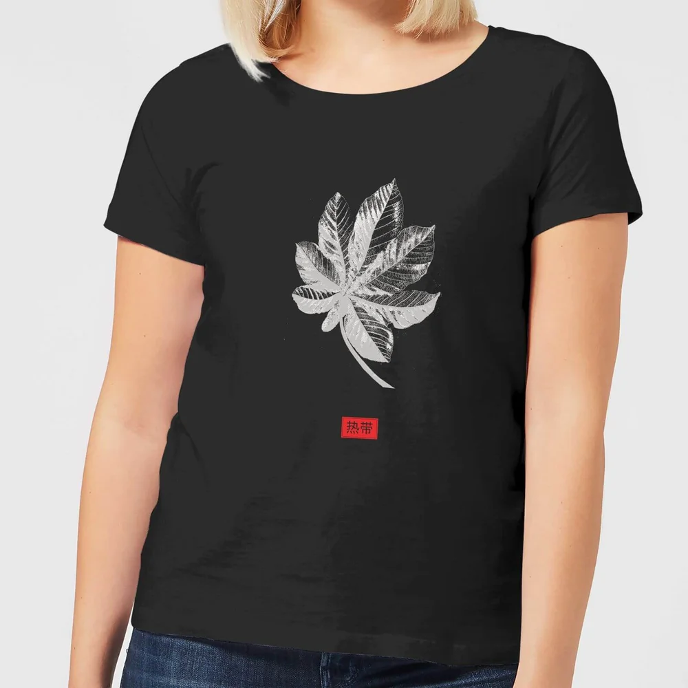 Natural History Museum Tropical Leaf Fashion Print Women's T-Shirt - Black - S - Zwart Afbeelding 1