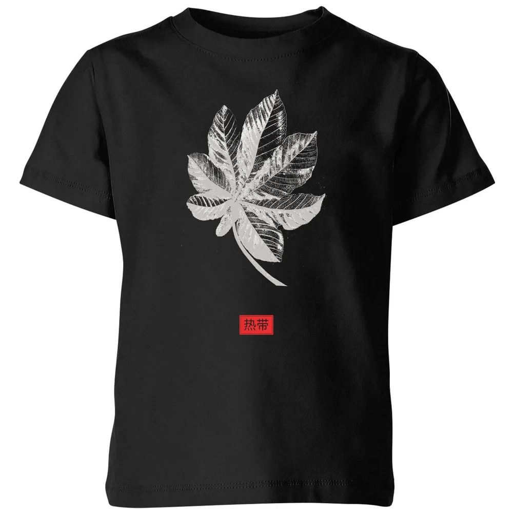 Natural History Museum Tropical Leaf Fashion Print Kids' T-Shirt - Black - 98/104 (3-4 jaar) - Zwart Afbeelding 1