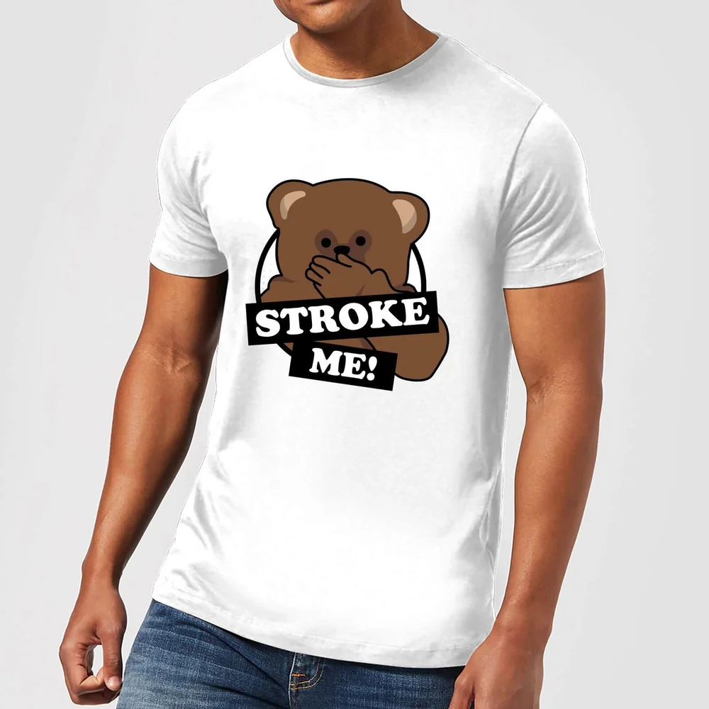 Rainbow Stroke Me Bungle Men's T-Shirt - White - S - Wit Afbeelding 1