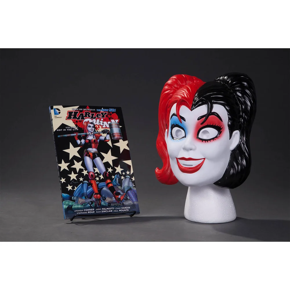 DC Comics Harley Quinn set met boek en masker Afbeelding 1