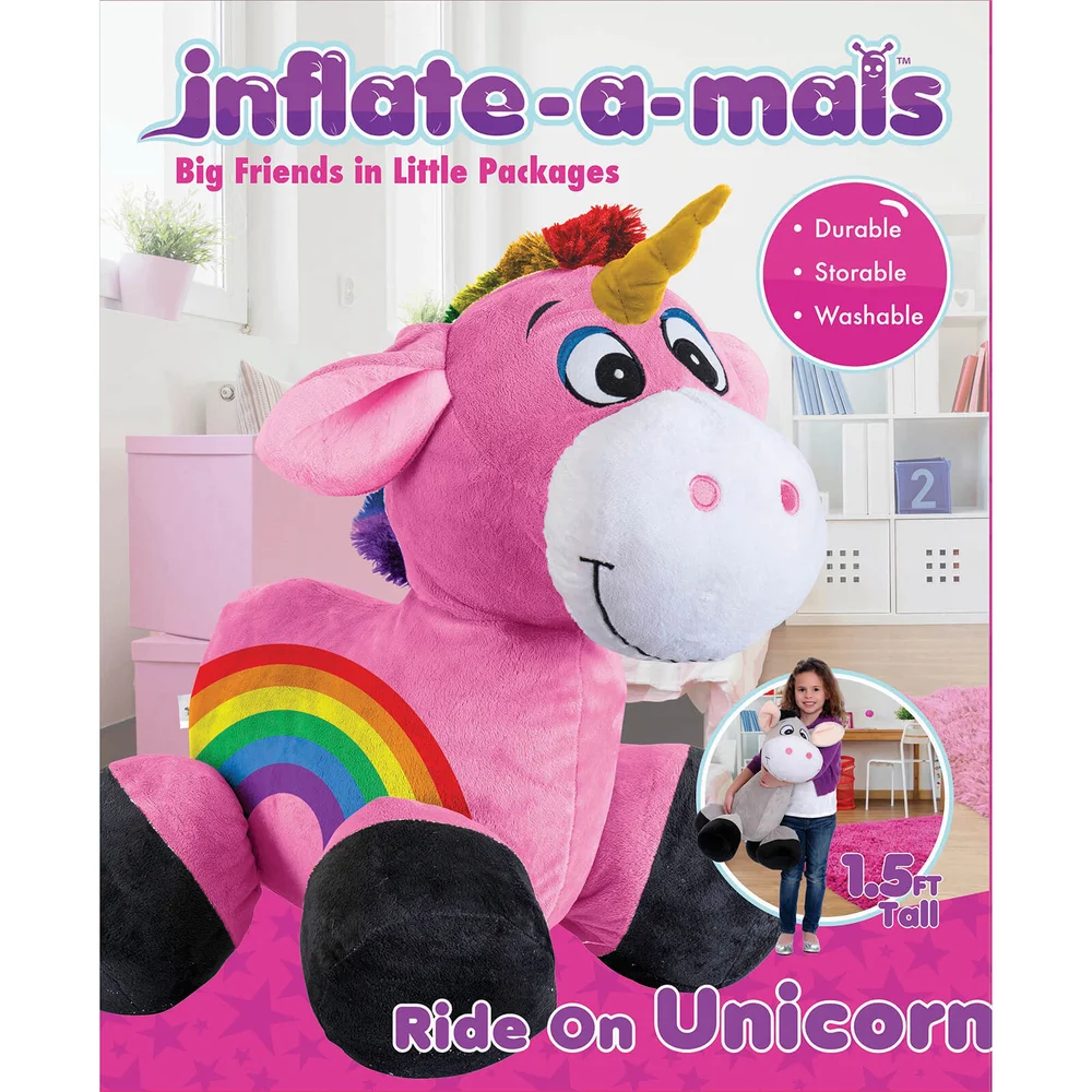 Inflate-A-Mals - 1.5ft Ride-On Unicorn Afbeelding 1