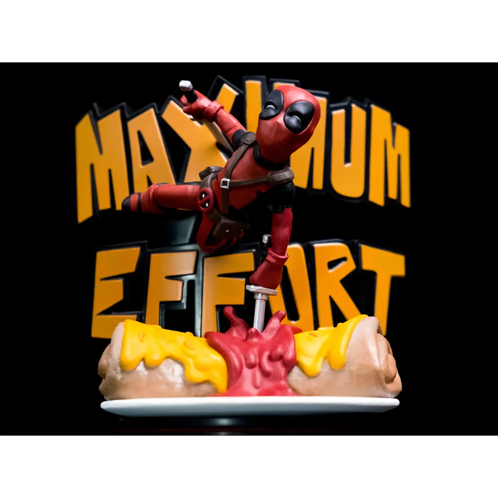 Quantum Mechanix Marvel Deadpool Maximum Effort Q-Fig Diorama Afbeelding 1