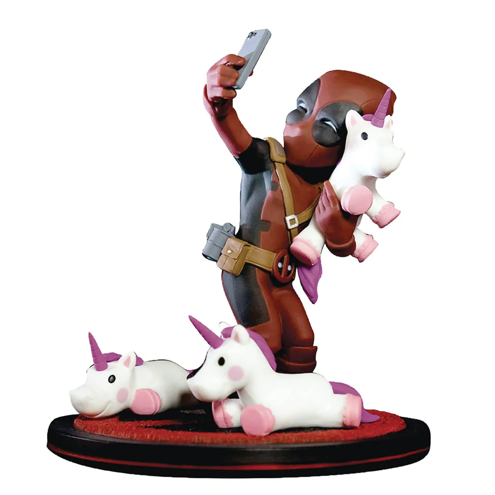 Quantum Mechanix Marvel Deadpool Unicorn Selfie Q-Fig Diorama Afbeelding 1
