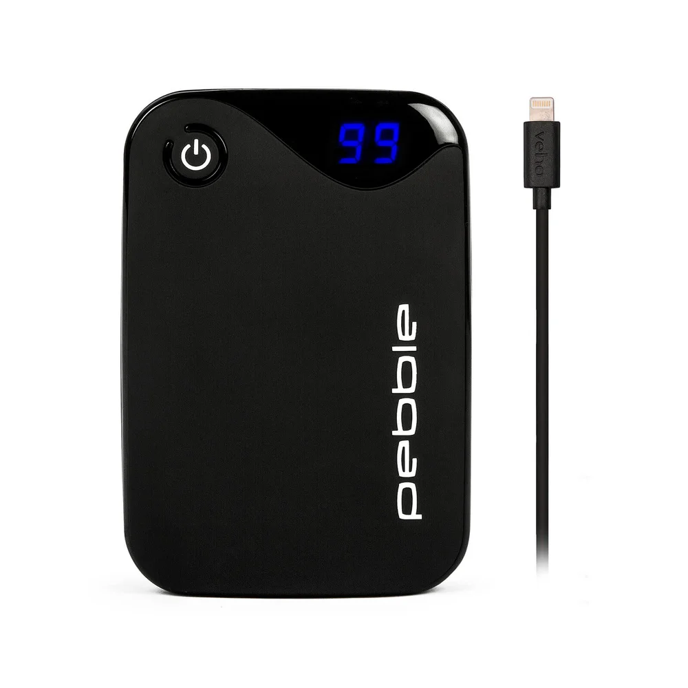 Veho Pebble P1 10,000mAh Power Bank with LED Indicator and Carry Pouch (Includes MFI Lightning Cable) Afbeelding 1