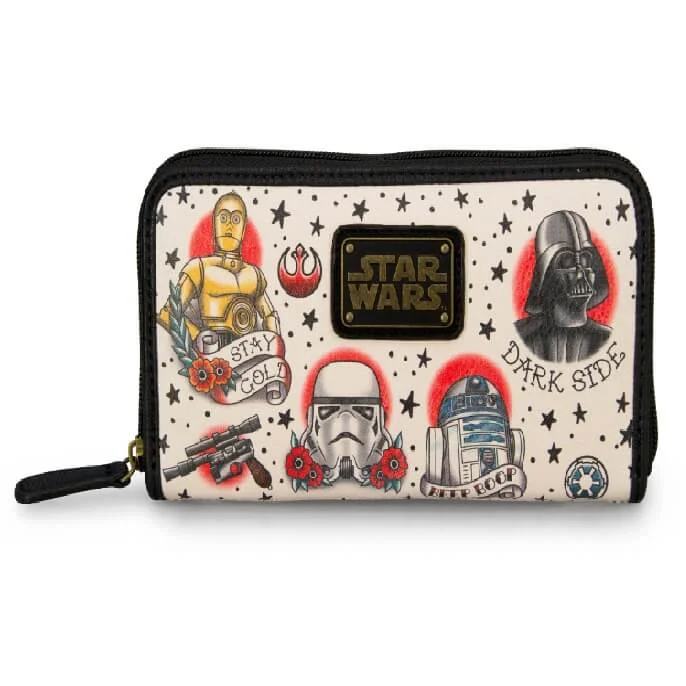 Loungefly Star Wars Tattoo Flash Print Faux Leather Wallet Afbeelding 1