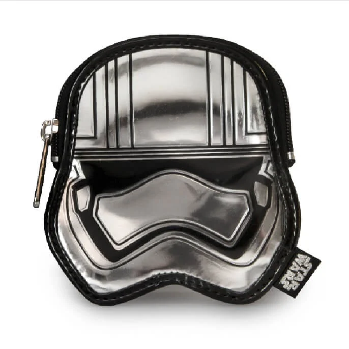 Loungefly Star Wars Captain Phasma Silver Metallic Embossed Coin Bag Afbeelding 1