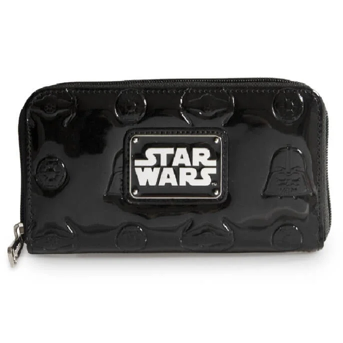Loungefly Star Wars Darth Vader Darkside Black Patent Zip Wallet Afbeelding 1