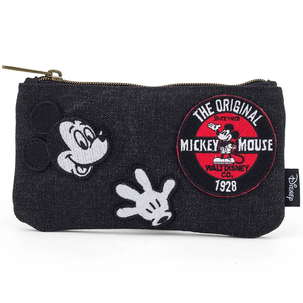 Loungefly Disney Mickey Mouse Patches Denim Pencil Case Afbeelding 1