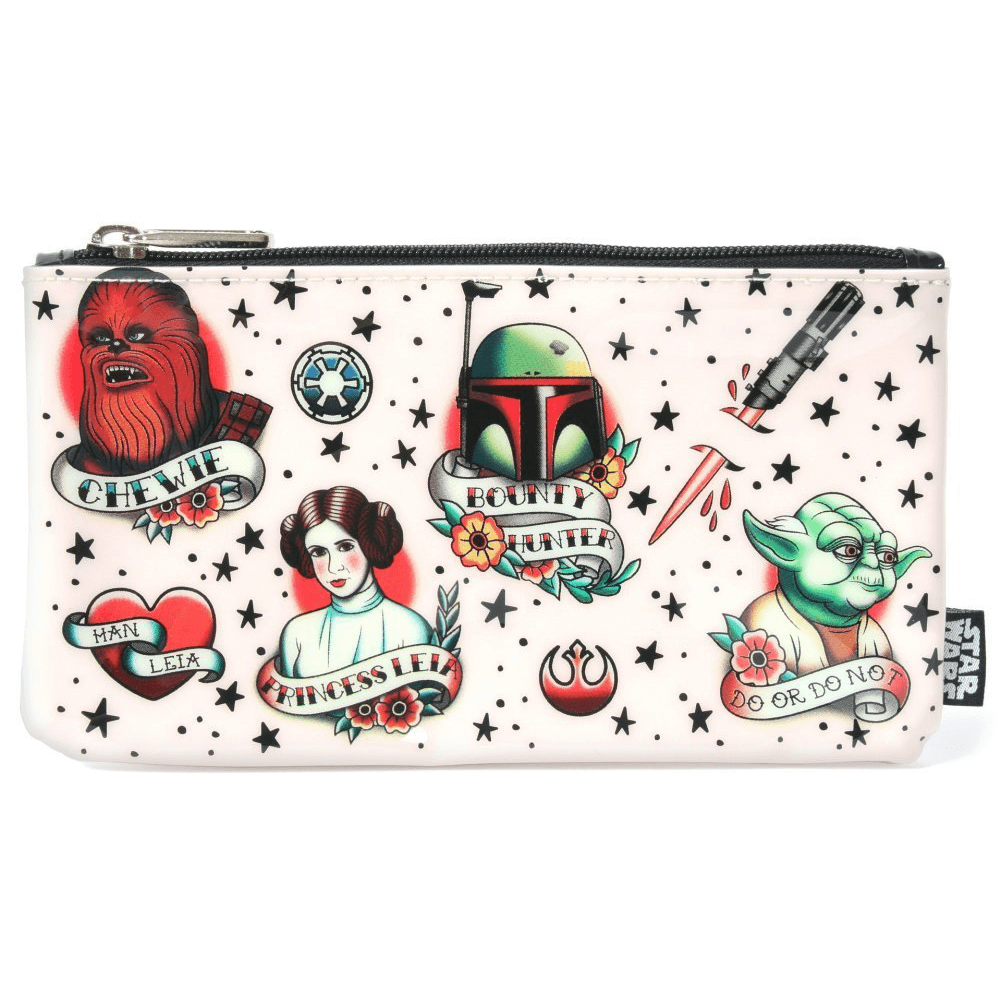 Loungefly Star Wars Tattoo Flash Print Nylon Pencil Case Afbeelding 1