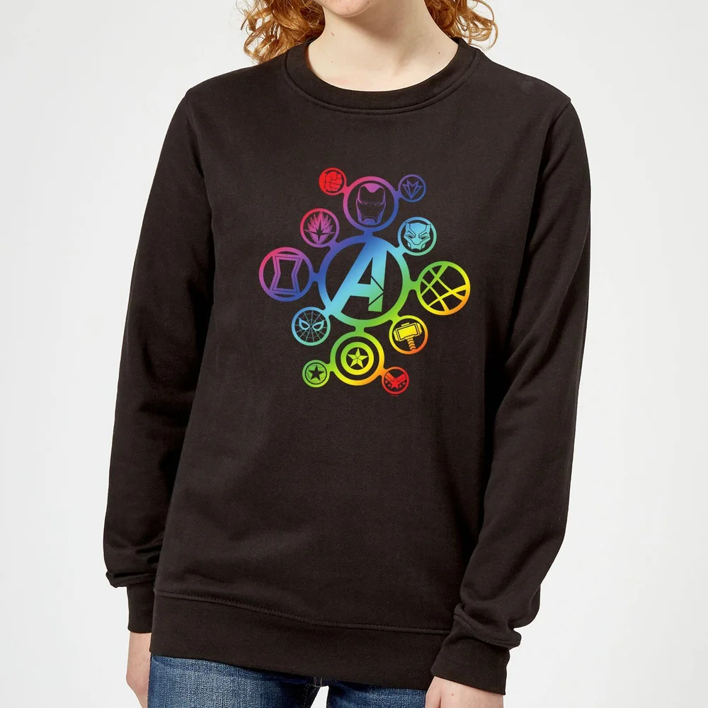 Avengers Rainbow Icon Dames Trui - Zwart - S Afbeelding 1