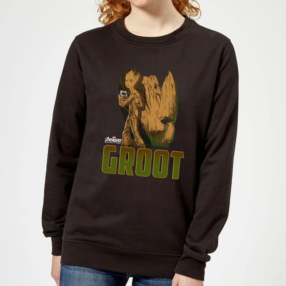 Avengers Groot Dames Trui - Zwart - S Afbeelding 1