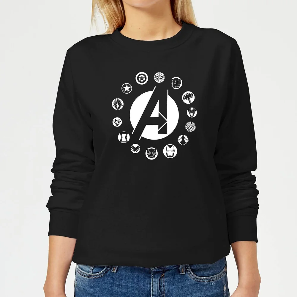 Avengers Team Logo Dames Trui - Zwart - S Afbeelding 1