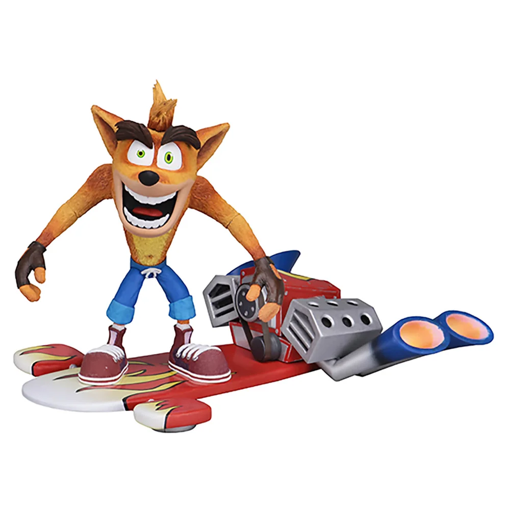 NECA Crash Bandicoot - 17,5 cm Actiefiguur - Deluxe Hoverboard Crash Afbeelding 1