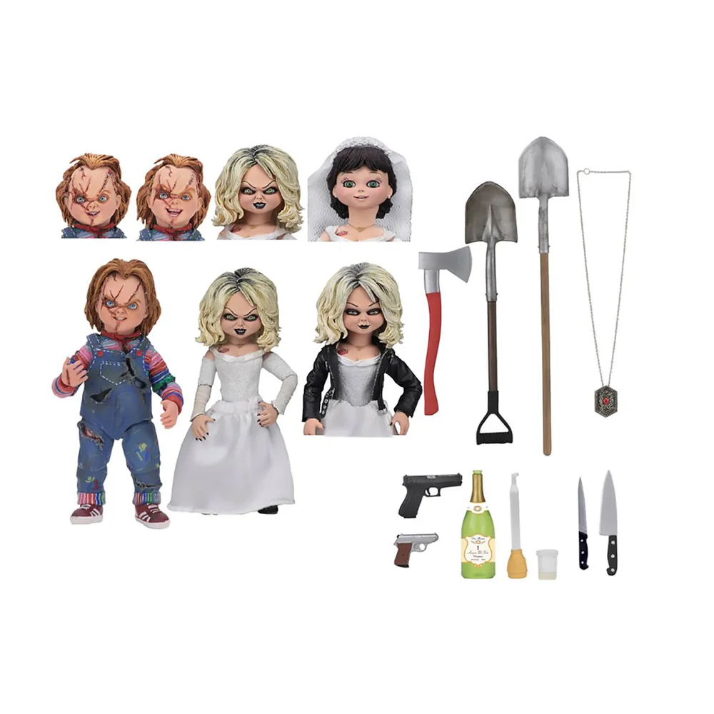 NECA Bride of Chucky Ultimate Chucky- en Tiffany-actiefiguren van 18 cm (2-pack) Afbeelding 1