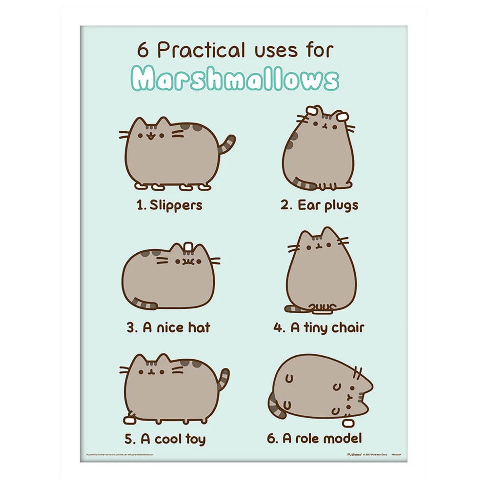 Pusheen (Practical Uses for Marshmallows) Framed 30 x 40cm Print Afbeelding 1