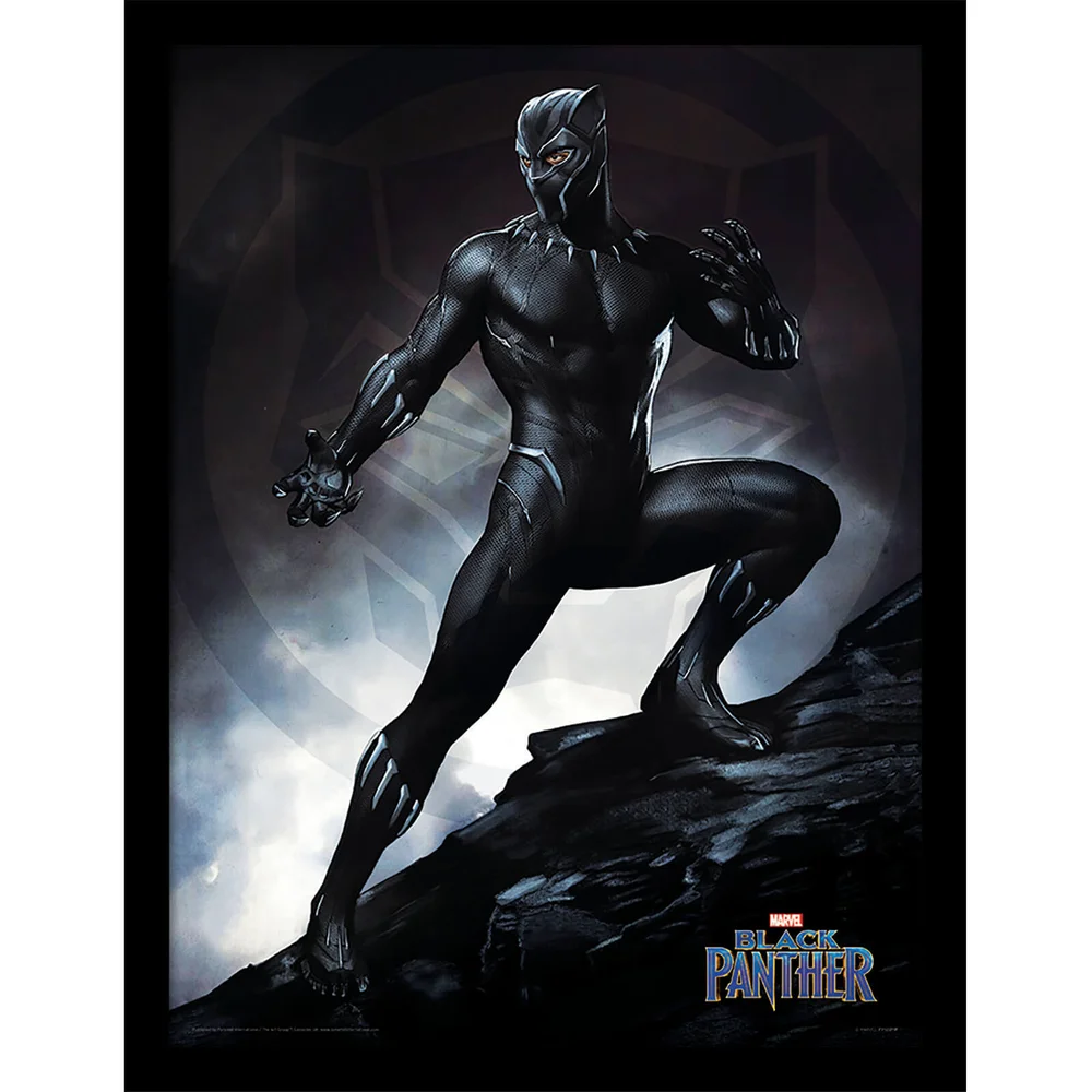 Black Panther (Stance) Framed 30 x 40cm Print Afbeelding 1