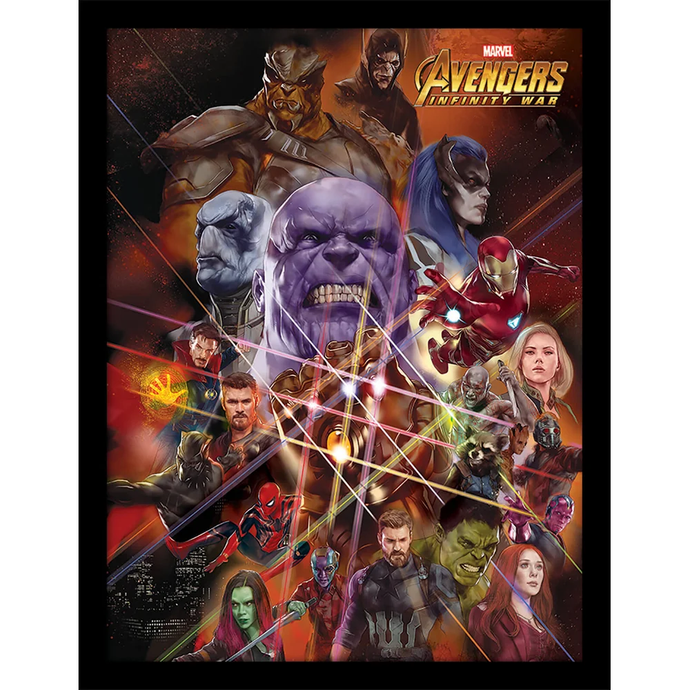 Avengers: Infinity War (Gauntlet Character Collage) Framed 30 x 40cm Print Afbeelding 1