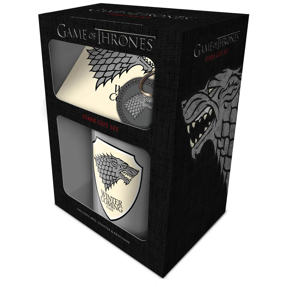 Game Of Thrones (Stark) Mug, Coaster and Keychain Set Afbeelding 1