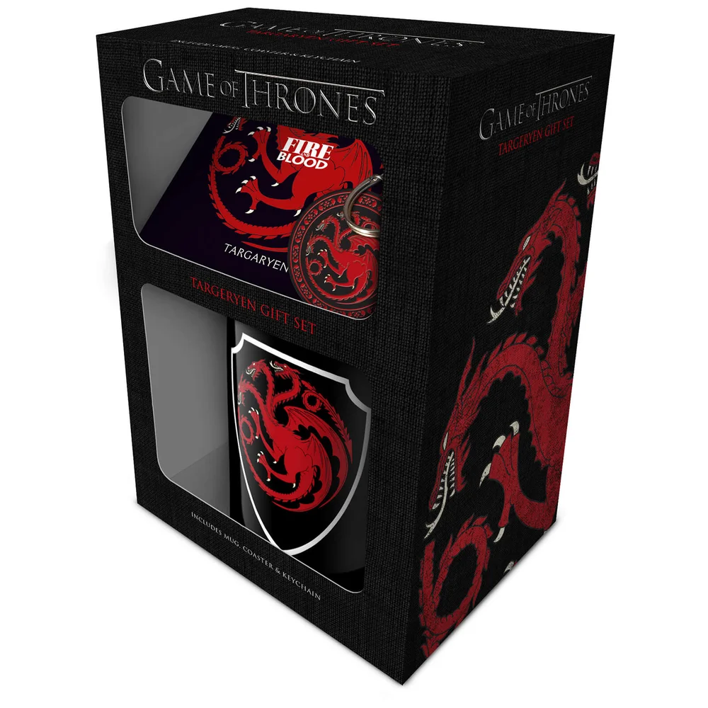 Game Of Thrones (Targaryen) Mug, Coaster and Keychain Set Afbeelding 1