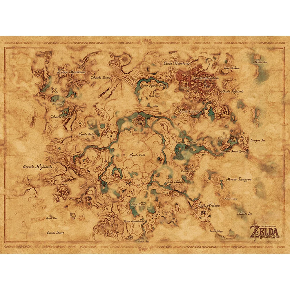 The Legend Of Zelda: Breath Of The Wild (Hyrule World Map) Afbeelding 1
