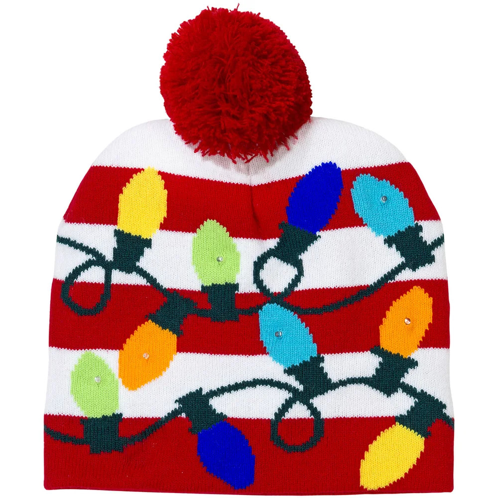Light Up Knitted Christmas Hat Afbeelding 1