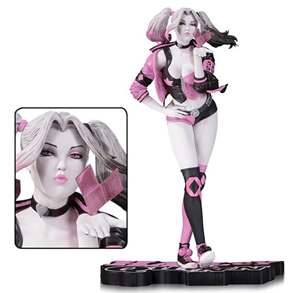 DC Collectibles Harley Quinn Pink, White and Black Valentine's Variant by Stanley Artgerm Lau Statue - 19 cm Afbeelding 1