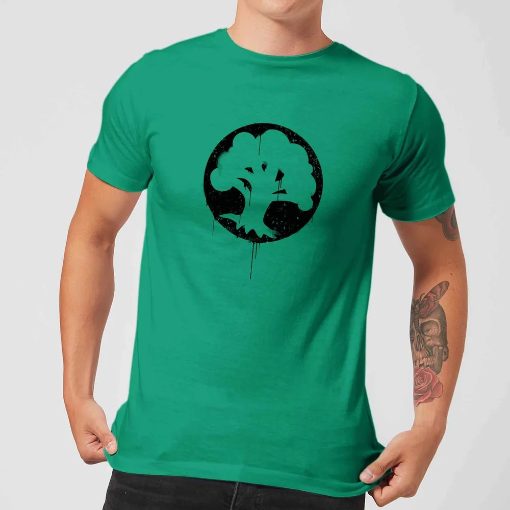 Magic The Gathering Green Mana Splatter Men's T-Shirt - Kelly Green - S - Kelly Green Afbeelding 1
